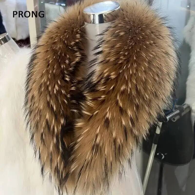 Winter Clothing Matching - Natuurlijke Wasbeer Bontkraag Echte Bont Sjaal