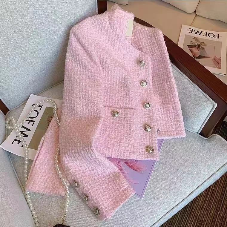 Jack Winter Clothing - Dames Tweed Geurige Roze Jacke Lange