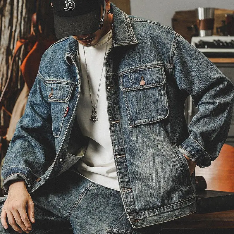 Winter Clothing Vintage - Trendy losse denim jassen man cargo