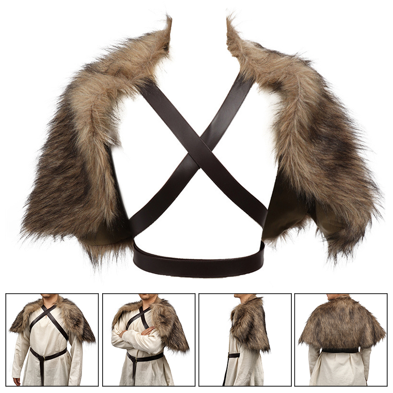 Winter Clothing Accessories - Viking Mantel Namaakbontkraag Cape Middeleeuwse Winterkleding