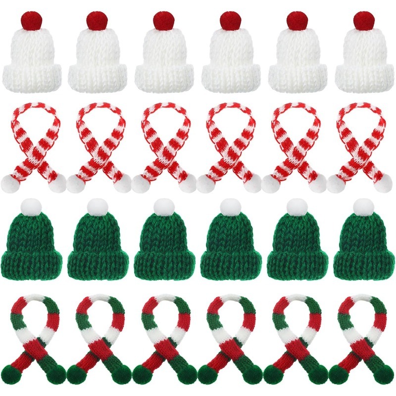 Winter Clothing Accessories - 5/10 Stuks Kerstdecoratie Mini Gebreide Muts