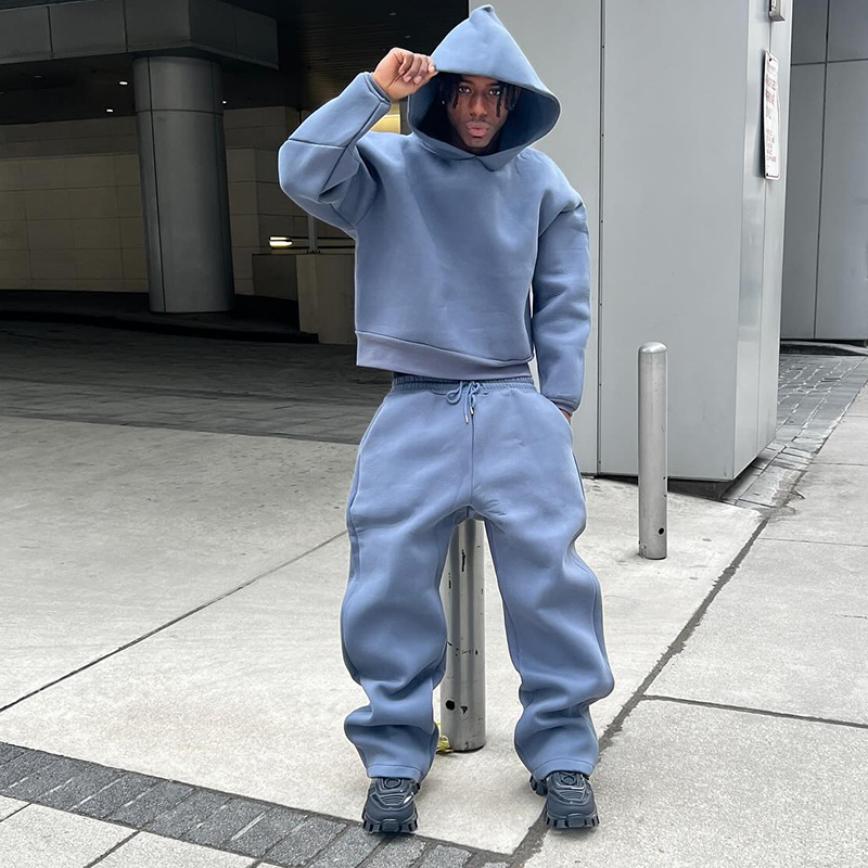 Winter Clothing Website - Herenhoodieset Effen kleur Eenvoudige sportstijl Pullover