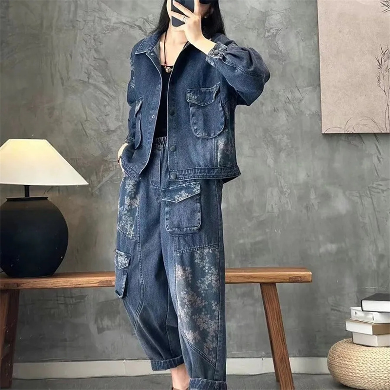 Winter Clothing Color - 2025 herfst denim jasje past geruite