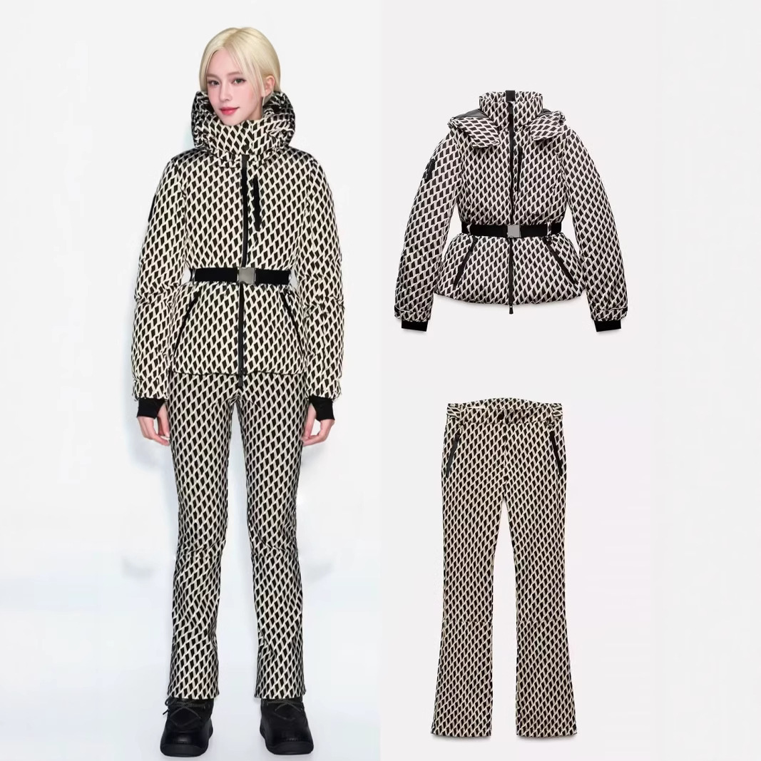 Winter Clothing Color - Winter tweedelige skiset met capuchon, hoge