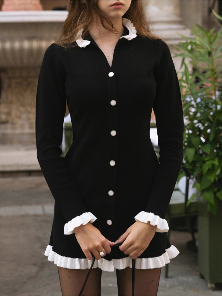 Winter Clothing H&M - 2025 Herfst Winter Elegante mini-jurk met