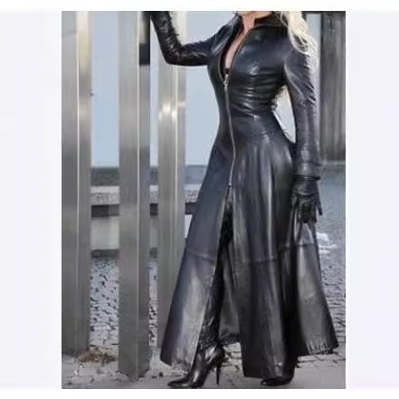 Winter Clothing Color - Plus Size Slim Fit PU-leren jas