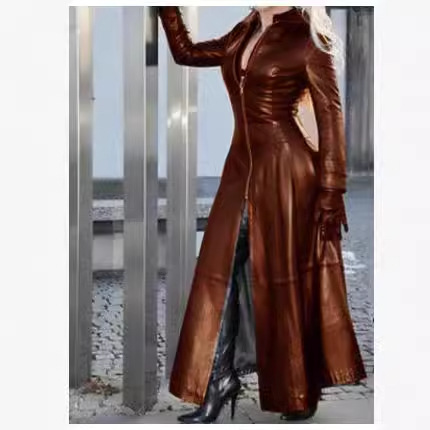 Plus Size Slim Fit PU-leren ja - Winter Clothing Color recensie en prijs